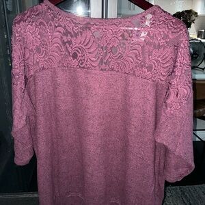 Torrid Pink Lace Blouse with Relaxed Fit